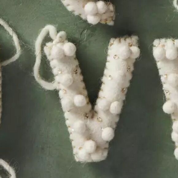 Anthropologie Other - ANTHROPOLOGIE Holly Pommed Ornament Letter V